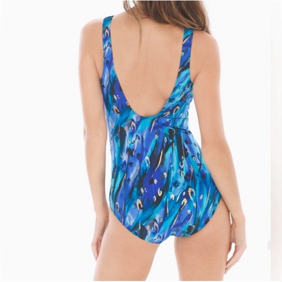 MIRACLESUIT Animal Magnetism Wrap Temptress One Piece Swimsuit/ Size 10 - Picture 4 of 11